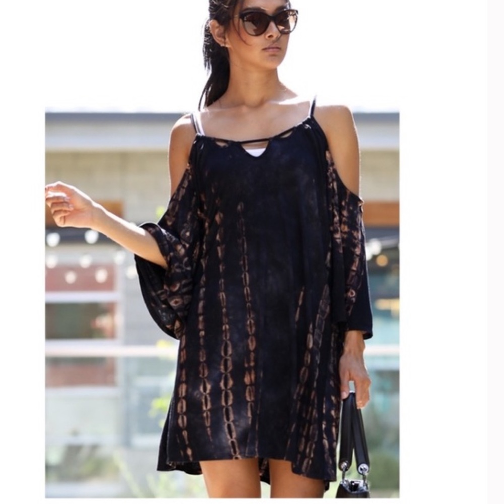 Tie Dye Open Shoulder Dress